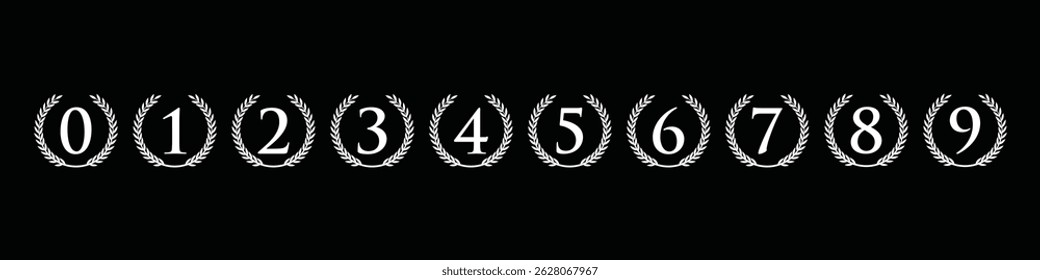 number 1 to 10 logo design vector, serif font text number, attorney law graphic concept