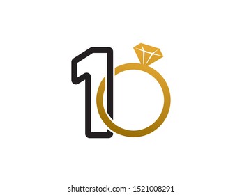 Number 1 or 10 logo or symbol template design