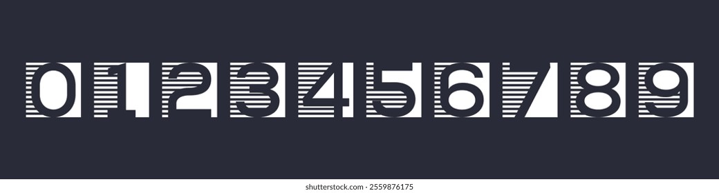 number 1 to 10 square logo design. abstract alphabet font design vector illustration