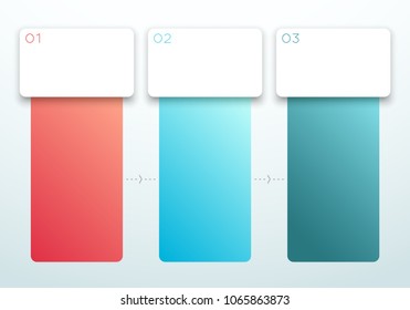 Number 1, 2, 3 Gradient Vertical Textbox Set Vector