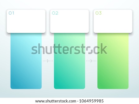 Number 1, 2, 3 Gradient Vertical Text Box Set Vector