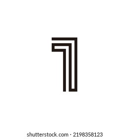 Number 1 and 2, line geometric symbol simple logo vector