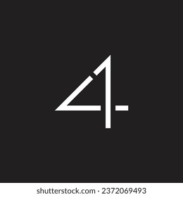 Number 1 4 lines geometric symbol simple logo vector
