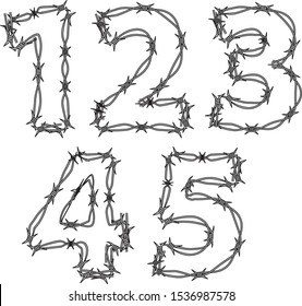 Number 1 - 5 and with thorny patterns