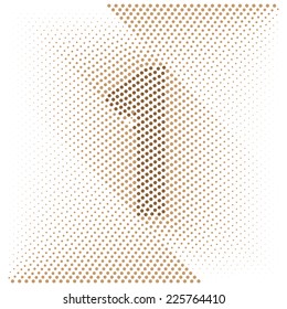Number 1 - Abstract dotted optical illusion alphabet 