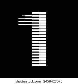 Number 1 Abstract Geometric Line