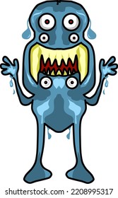Number 1 Alien Monster blue,Suitable for any purposes related to numbers, or monsters 