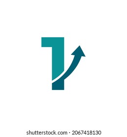 Number 1 Arrow Up Logo Symbol. Good for Company, Travel, Start up, Logistic and Graph Logos