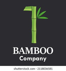 Número 1 con ilustración de logotipo de diseño de bambú