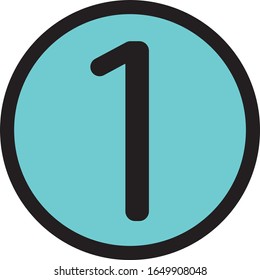 Number 1 Circle Color Background Stock Vector (Royalty Free) 1649908048