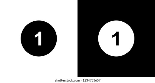 Number 1 in circle Illustrated Icon Isolated on a background.
