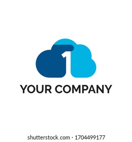 Number 1 Cloud Modern Logo Vector Stock Vector (Royalty Free ...