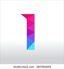 number 1 colorful vector design