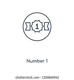 Number 1 concept line icon. Linear Number 1 concept outline symbol design. This simple element illustration can be used for web and mobile UI/UX.