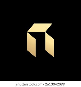 Number 1 consisting of 3 box pieces. Vector symbol.