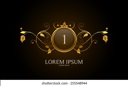 Number 1 crest logo. Vector logotype design.