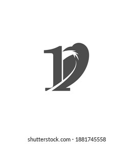 Number 1 and crow combination icon logo design vector