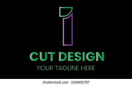 Plantilla de logotipo del vector monograma abstracto de forma de corte número 1