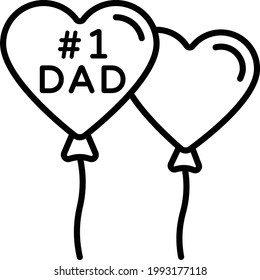 Number 1 Dad in the World Balloon Concept Vector Icon Design, Fathers Day Symbol, Dads Gift Elements Sign, Parents Day Stock illustration
