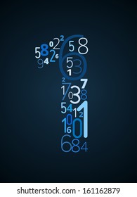 Number 1  from different numbers typography vector font