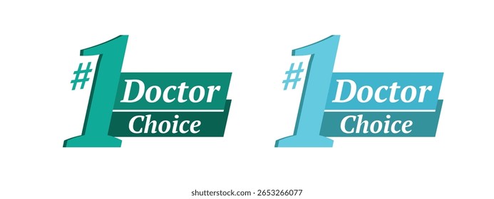 Número 1 Distintivos de vetor de escolha do médico