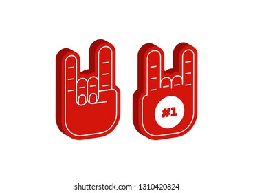 Number 1 - fan foam finger. Vector art.