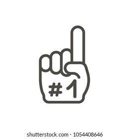 Number 1 fan icon vector. Line finger hand symbol. Trendy flat outline ui sign design. Thin linear graphic pictogram isolated for web site, mobile application. Logo illustration. Eps10.