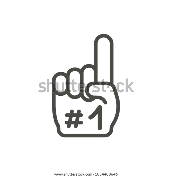 第1位のファンアイコンのベクター画像 指の手の記号 トレンディな平面の輪郭のui記号デザイン ウェブサイト モバイルアプリケーション用の細い線形グラフィックス画像 ロゴイラスト Eps10 のベクター画像素材 ロイヤリティフリー