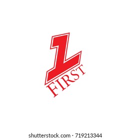 number 1 first logo icon vector