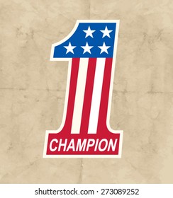 Number 1 flag america typography champion, t-shirt graphics, vectors