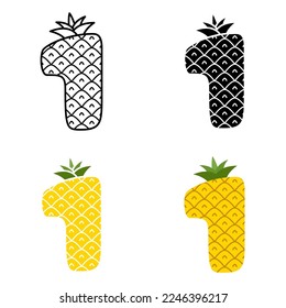Number 1 in flat style isolated