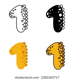 Number 1 in flat style isolated