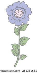 Número 1. Fonte flolal. Ilustração vetorial.