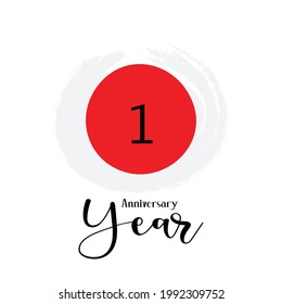 number 1 glitters and background Anniversary celebration decoration. Vector illustration