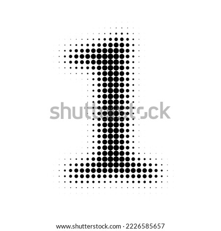 Number 1 Halftone. Pop art style. Halftone dotted backdrop. Design for web banners, wallpaper,sites vector illustration. Abstract Halftone Dotted Number.