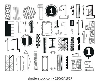 Number 1 handmade vector typography