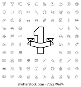 Number 1 icon. set of outline sport icons.