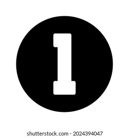Ilustración vectorial de icono número 1 en fondo blanco