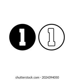 Number 1 icon vector illustration on white background
