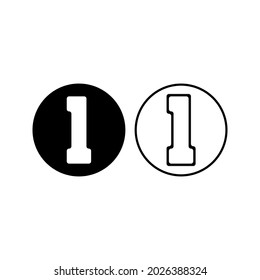 Nummer 1 Symbol, Vektorgrafik auf weißem Hintergrund