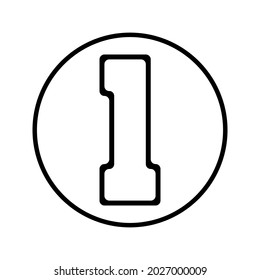 Ilustración vectorial de icono número 1 en fondo blanco