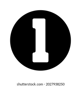 Ilustración vectorial de icono número 1 en fondo blanco