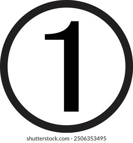 Nummer 1-Symbol, Vektorgrafik auf weißem Hintergrund. Vektorsymbol