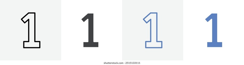 number 1 icon vector set use for web ui or app