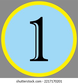 number "1" with an interesting font and color in vector form