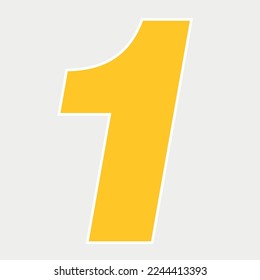Number 1 isolated vector illustration
