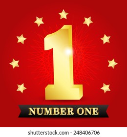 Number 1 label design (3D Design) 