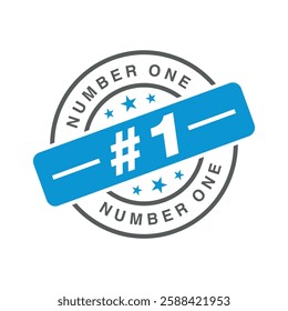 Number 1 Letter Rubber Stamp Vector Template