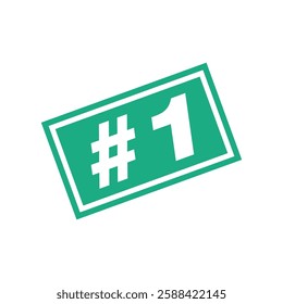 Number 1 Letter Rubber Stamp Vector Template