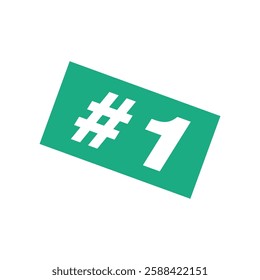 Number 1 Letter Rubber Stamp Vector Template